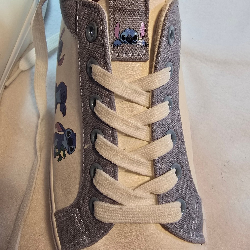 Y2K Disney Ground Up Lilo Stitch White Canvas Sneakers Kawaii Streetwear Women 9 - Picture 10 of 12